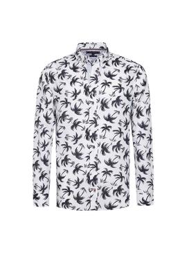 Camisa Tommy Hilfeger Palmtree Blanco Hombre