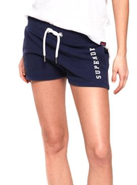 Short Superdry Track and Field Azul Mujer