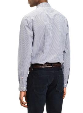 Camisa Tommy Hilfiger Core Check Azul Hombre