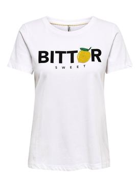 Camiseta Only Kita Blanco Mujer