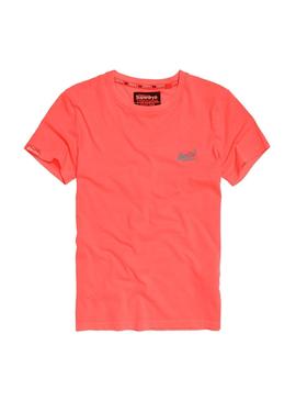 Camiseta Superdry Label Neon Naranja Hombre