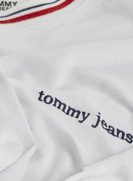 Camiseta Tommy Jeans Tie Contrast Blanco Mujer