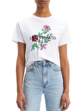 Camiseta Levis 90s Blanco Mujer