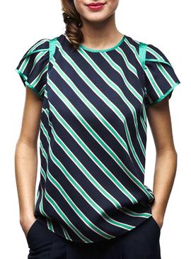 Blusa Naf Naf Bandas Marino Mujer