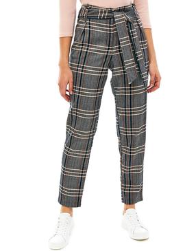 Pantalon Only Nina Check Gris para Mujer