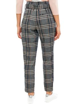 Pantalon Only Nina Check Gris para Mujer