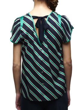 Blusa Naf Naf Bandas Marino Mujer