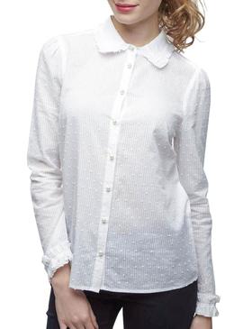 Camisa Naf Naf Plumeti Blanco Mujer