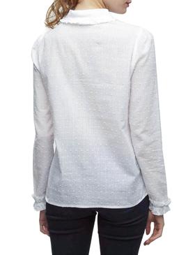 Camisa Naf Naf Plumeti Blanco Mujer