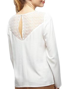 Blusa Naf Naf Plumeti Beige Mujer