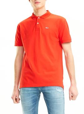 Polo Tommy Jeans Classics Solid Rojo Hombre