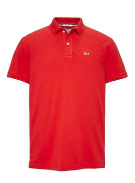 Polo Tommy Jeans Classics Solid Rojo Hombre