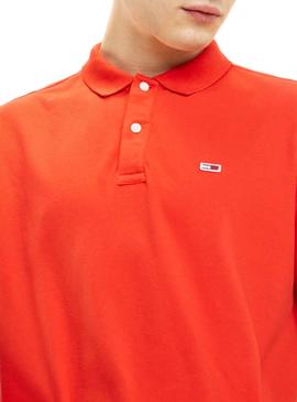 Polo Tommy Jeans Classics Solid Rojo Hombre