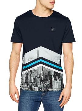 Camiseta Jack and Jones Oval Azul Hombre