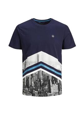 Camiseta Jack and Jones Oval Azul Hombre