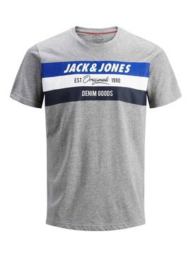Camiseta Jack and Jones Shake Tee Gris Hombre