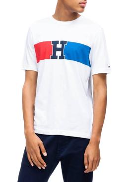 Camiseta Tommy Hilfiguer Heather Blanco Hombre