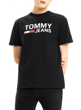 Camiseta Tommy Jeans Logo Negro Hombre