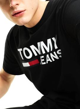 Camiseta Tommy Jeans Logo Negro Hombre