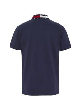 Polo Tommy Jeans Flag Neck Marino Hombre