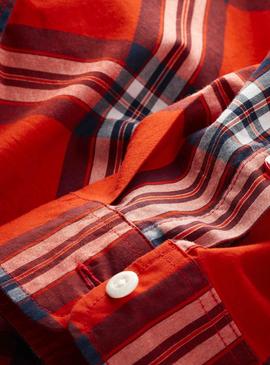 Camisa Tommy Jeans Essential Check Rojo Hombre