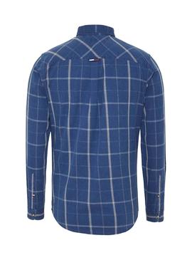 Camisa Tommy Jeans Multi Check Azul Hombre