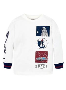 Camiseta Mayoral Space Blanco Niño