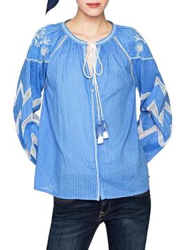 Blusa PepeJeans Tatiana Azul Mujer