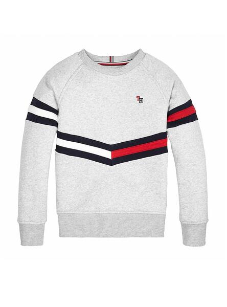 Sudadera Tommy Hilfiger Essential Flag Gris Ni o