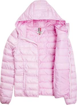 Cazadora Tommy Jeans Acolchada Rosa Mujer