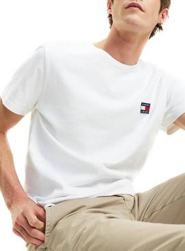 Camiseta Tommy Jeans Badge Blanco Hombre