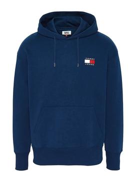 Sudadera Tommy Jeans Badge Hoodie Marino Hombre