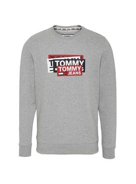 Sudadera Tommy Jeans Multi Corp Logo Gris Hombre