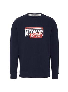 Sudadera Tommy Jeans Multi Corp Logo Marino Hombre