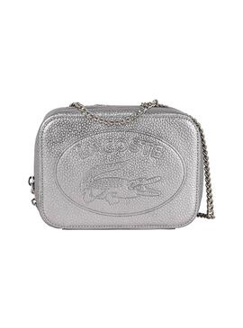 Bolso Lacoste Croco Silver Para Mujer