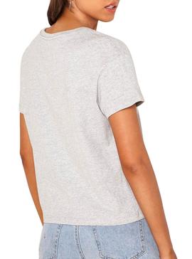 Camiseta Tommy Jeans Box Logo Gris Mujer