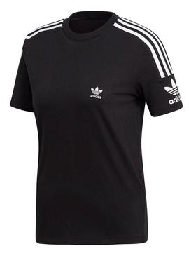 Camiseta Adidas 3 bandas Negro Para Mujer