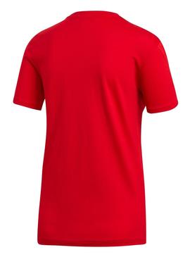 Camiseta Adidas 3 bandas Rojo Mujer