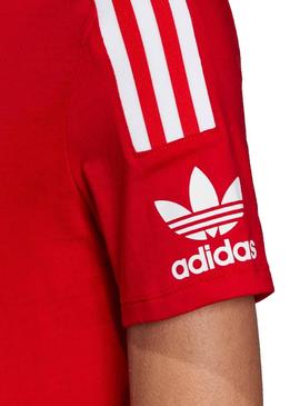 Camiseta Adidas 3 bandas Rojo Mujer