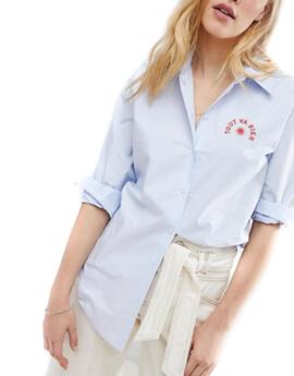 Camisa Maison Scotch Embroid Azul