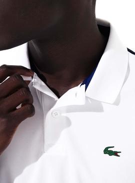 Polo Lacoste Sport Colorblock Blanco De Hombre