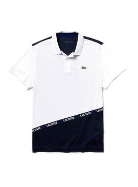 Polo Lacoste Sport Colorblock Blanco De Hombre