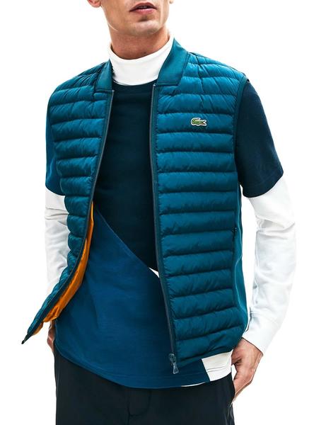 padre Mendicidad Deslumbrante Chaleco Lacoste Acolchado Azul Para Hombre