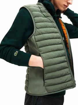 Chaleco Lacoste Acolchado Verde Para Hombre