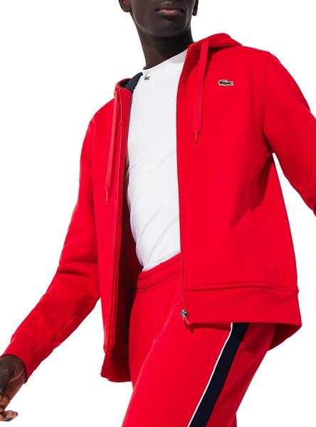 Vueltas y vueltas Arroyo jazz Sudadera Lacoste Sport Cremallera Rojo Hombre