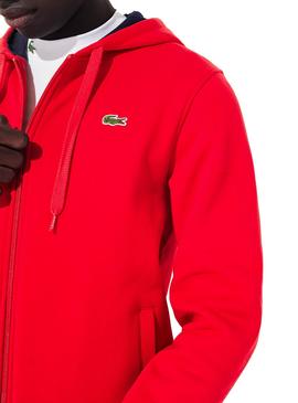 Sudadera Lacoste Sport Cremallera Rojo Hombre