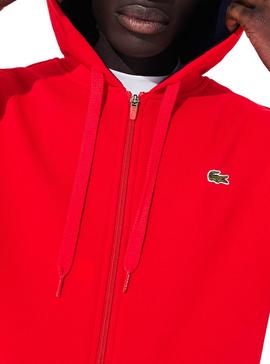 Sudadera Lacoste Sport Cremallera Rojo Hombre