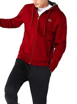 Sudadera Lacoste Sport Cremallera Granate Hombre
