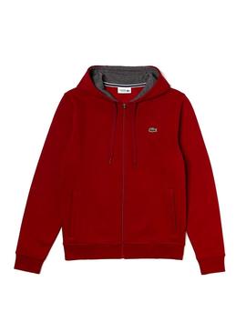 Sudadera Lacoste Sport Cremallera Granate Hombre