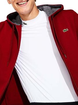 Sudadera Lacoste Sport Cremallera Granate Hombre